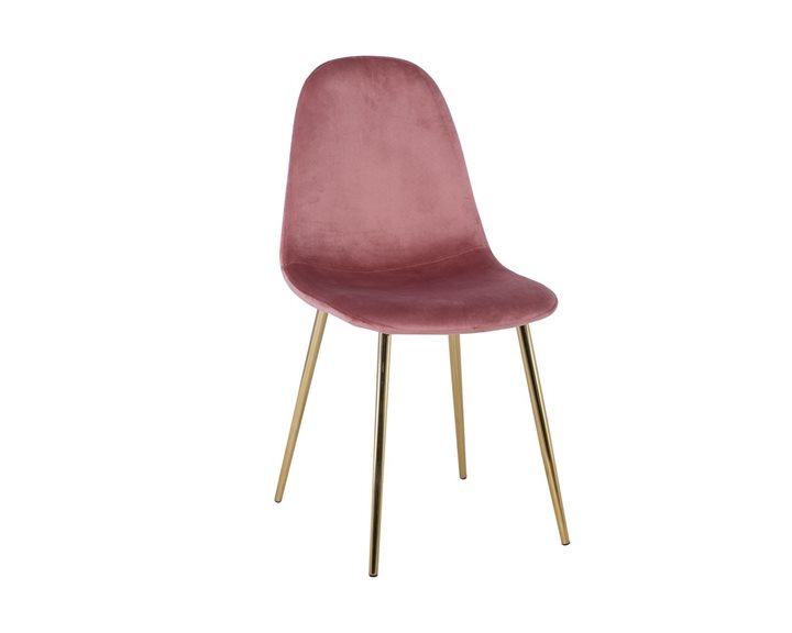 Celina Καρέκλα Χρώμιο Χρυσό, Velure Antique Pink ΕΜ907,2GV
