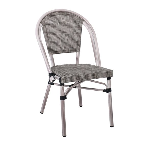 Costa Καρέκλα Dining Αλουμινίου, Απόχρωση Antique Grey -Textilene Μπεζ Ε288,1