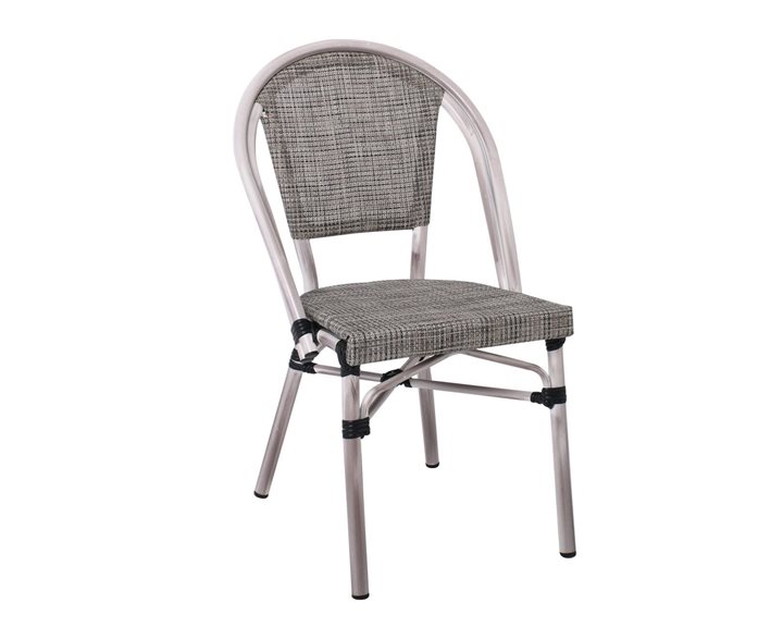 Costa Καρέκλα Dining Αλουμινίου, Απόχρωση Antique Grey -Textilene Μπεζ Ε288,1