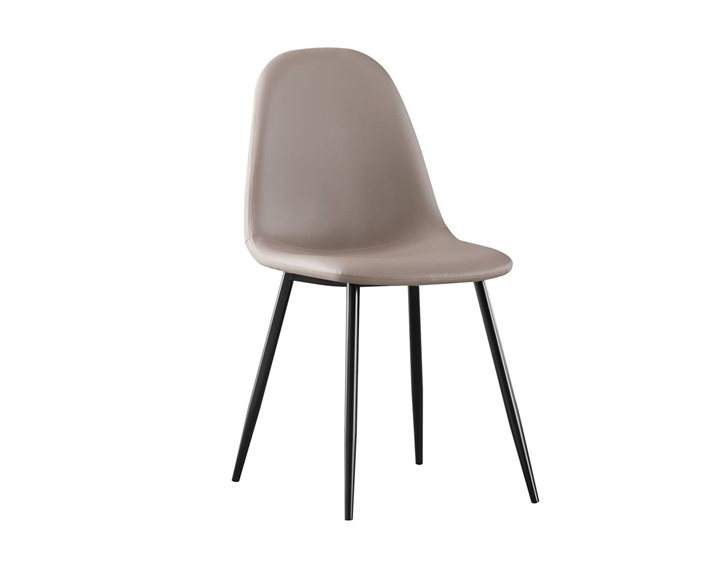 Celina Καρέκλα Μέταλλο Βαφή Μαύρο, Pvc Cappuccino ΕΜ907,3ΜP