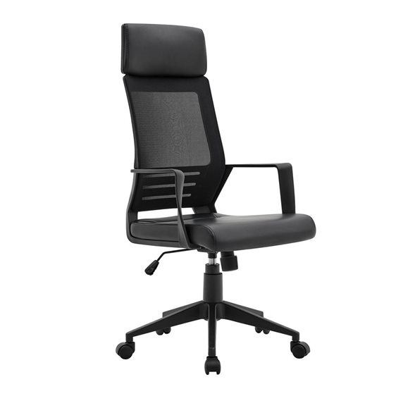 BF2500 Πολυθρόνα Γραφείου Διευθυντή Mesh Μαύρο - Pu Μαύρο ΕΟ607,1