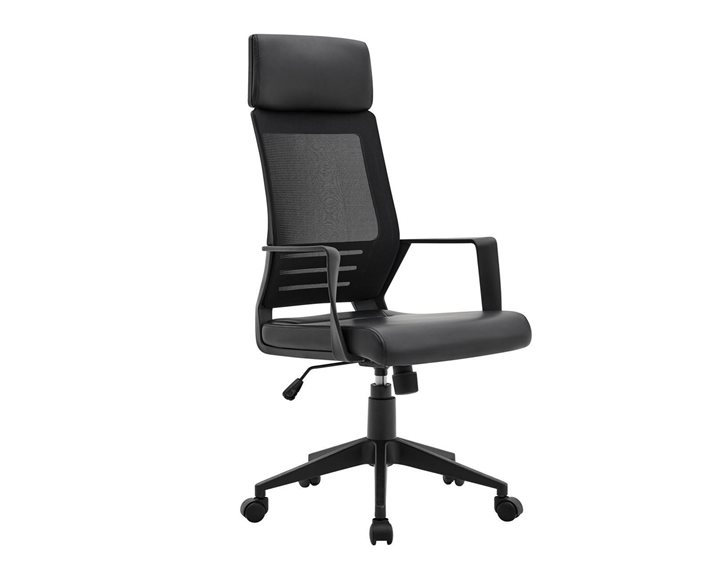 BF2500 Πολυθρόνα Γραφείου Διευθυντή Mesh Μαύρο - Pu Μαύρο ΕΟ607,1