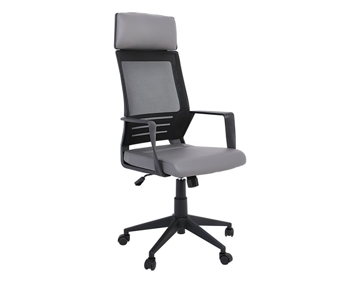 BF2500 Πολυθρόνα Γραφείου Διευθυντή Mesh Μαύρο - PU Γκρι ΕΟ607,2