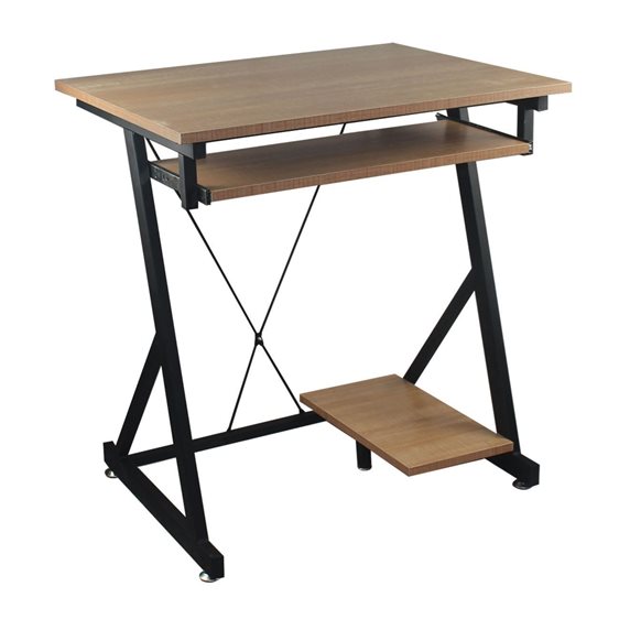UNIT Γραφείο Η/Υ Μέταλλο Βαφή Μαύρο, Melamine Απόχρωση Sonoma ΕΟ435,1