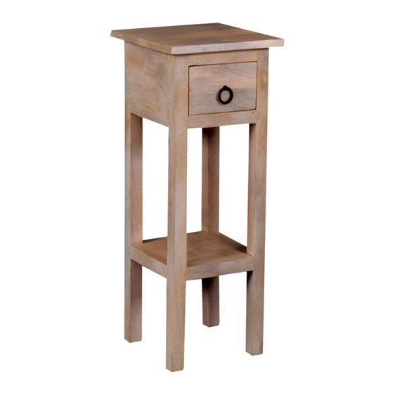Classic Stand - Τραπεζάκι Βοηθητικό Η.65cm, 1 Συρτάρι, Ξύλο Ακακία Φυσικό ΕΑ730,1