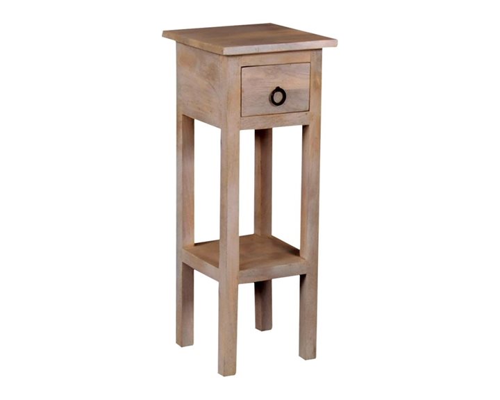 Classic Stand - Τραπεζάκι Βοηθητικό Η.65cm, 1 Συρτάρι, Ξύλο Ακακία Φυσικό ΕΑ730,1
