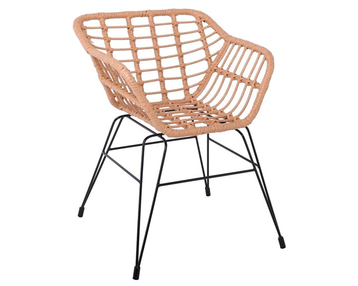 Salsa-S Πολυθρόνα Κήπου, Μέταλλο Βαφή Μαύρο, Wicker Φυσικό (Χωρίς Μαξιλάρι) Ε2442,1