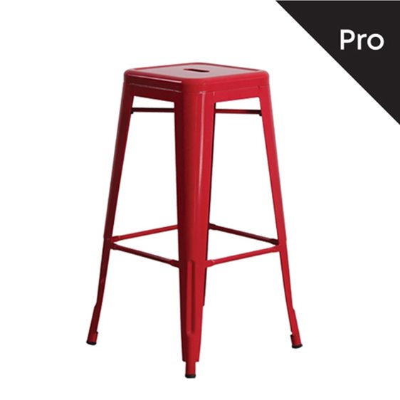 RELIX Σκαμπό Bar-Pro, Στοιβαζόμενο, Μέταλλο Βαφή Κόκκινο Ε5190,2