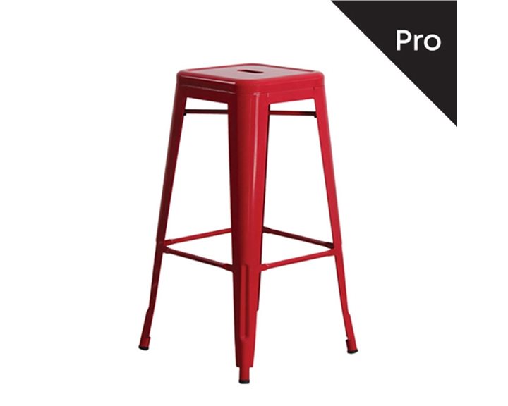RELIX Σκαμπό Bar-Pro, Στοιβαζόμενο, Μέταλλο Βαφή Κόκκινο Ε5190,2