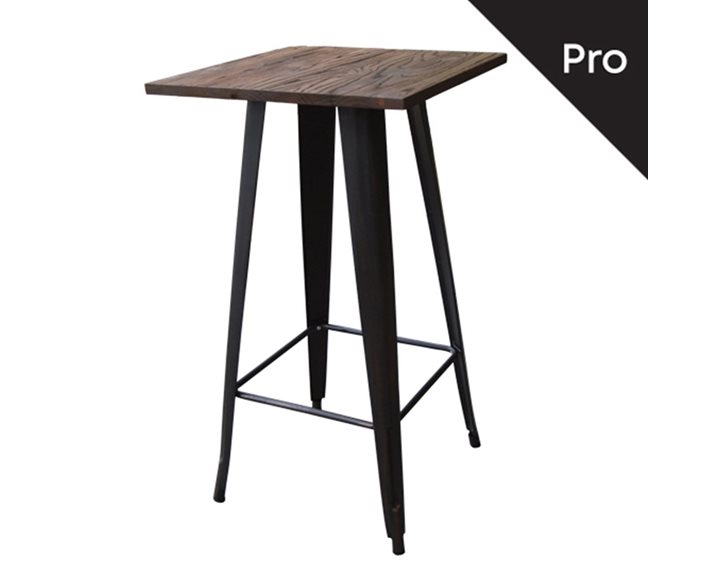 RELIX Wood Τραπέζι Bar-Pro, Μέταλλο Βαφή Antique Black, Απόχρωση Ξύλου Dark Oak Ε5197,10