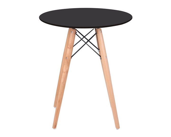ART Wood Τραπέζι, Πόδια Οξιά Φυσικό, Επιφάνεια MDF Μαύρο Ε7082,2