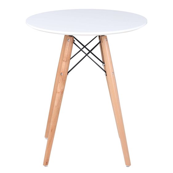 ART Wood Τραπέζι, Πόδια Οξιά Φυσικό, Επιφάνεια MDF Άσπρο Ε7082,1