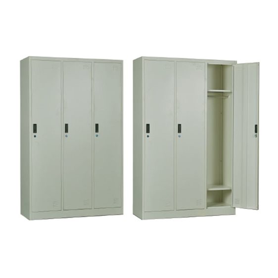 Locker 3 Θέσεων Ερμάριο - Ανά Θέση: 3 Ράφια, Θέσεις Για Κρεμάστρες, Μέταλλο Βαφή Άσπρο Ε6005