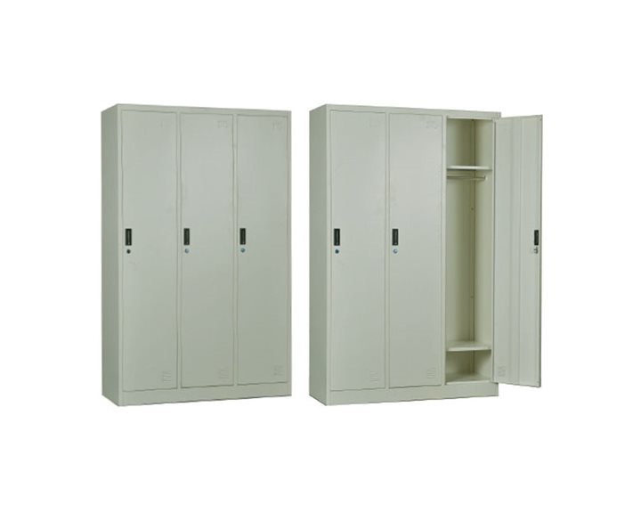 Locker 3 Θέσεων Ερμάριο - Ανά Θέση: 3 Ράφια, Θέσεις Για Κρεμάστρες, Μέταλλο Βαφή Άσπρο Ε6005