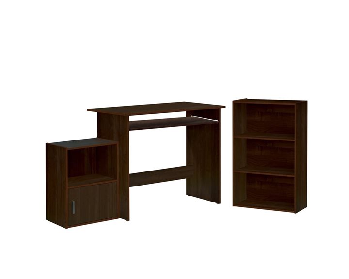 DECON Set Γραφείο Καρυδί: Γραφείο 90x50x75cm Βιβλιοθήκη 50x23x80cm Ντουλάπι 41x29x54cm ΕΟ3035,1
