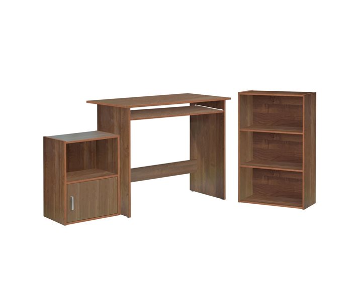 DECON Set Γραφείο Κερασί: Γραφείο 90x50x75cm Βιβλιοθήκη 50x23x80cm Ντουλάπι 41x29x54cm ΕΟ3035,2