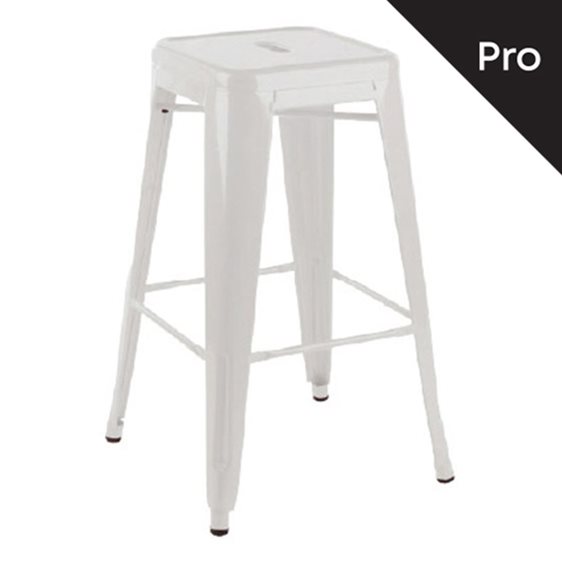 RELIX Σκαμπό Bar-Pro H.67cm, Στοιβαζόμενο, Μέταλλο Βαφή Άσπρο Ε5193