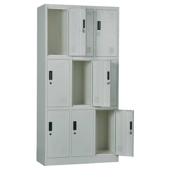 LOCKER 9 Θέσεων Φοριαμός - Ερμάριο, Μέταλλο Βαφή Γκρι Ε6003,1
