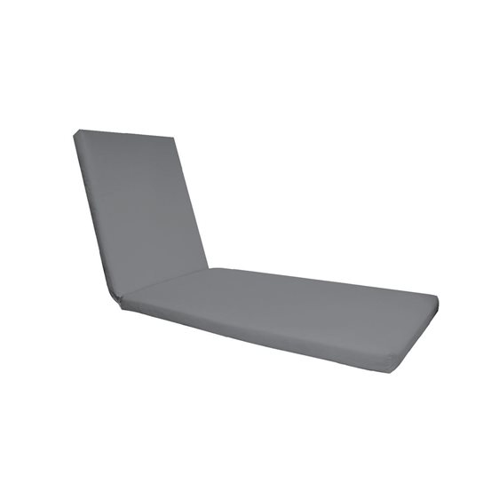 Sunlounger Μαξιλάρι Ξαπλώστρας Ύφασμα Γκρι Water Repellent, Foam+Polyester Φερμουάρ-Velcro Ε2017,3