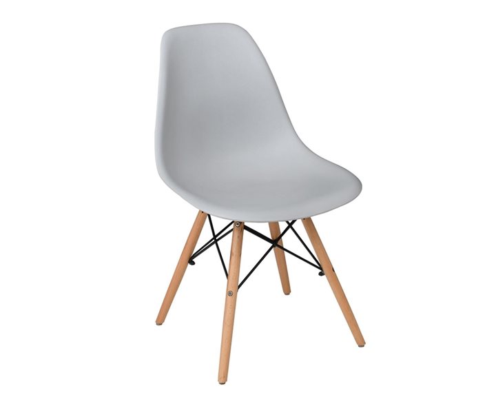 Art Wood Καρέκλα Τραπεζαρίας - Κουζίνας, Πόδια Οξιά, Κάθισμα PP Γκρι - 1 Step K/D - Pro ΕΜ123,01P