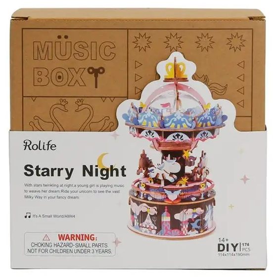 Robotime Κατασκευή Μουσικό Κουτί Starry Night