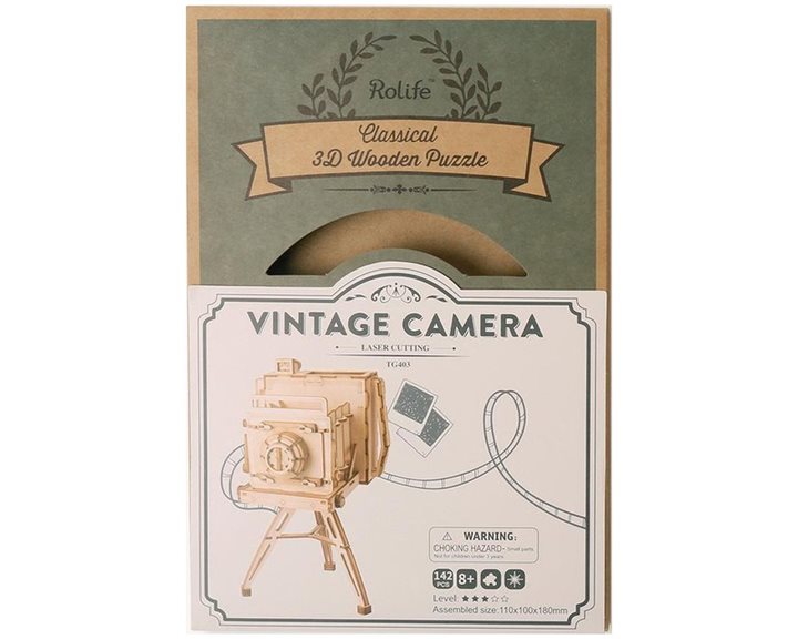 Robotime DIY Puzzle Vintage Camera 3D Wooden Puzzle 142pcs