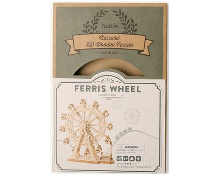 Robotime DIY Puzzle Ferris Wheel 3D Wooden Puzzle 120pcs