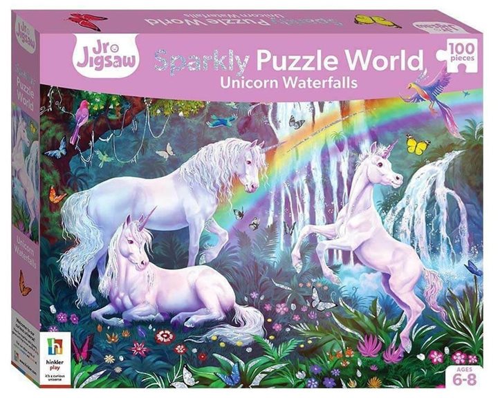 Hinkler Junior Jigsaw Sparkly Puzzle World: Unicorn Waterfalls
