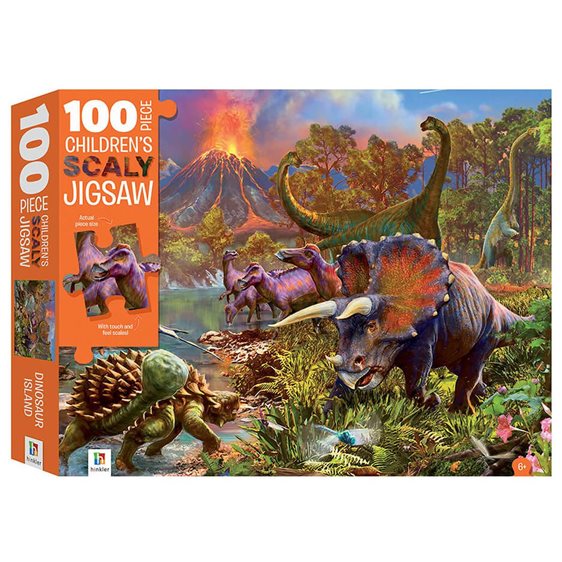 Hinkler Children’s Scaly Jigsaw: Dinosaur Island 100pcs