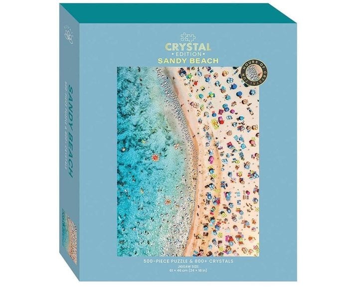 Hinkler Elevate Crystal Edition Jigsaw: Sandy Beach 500pcs + 800 Crystals