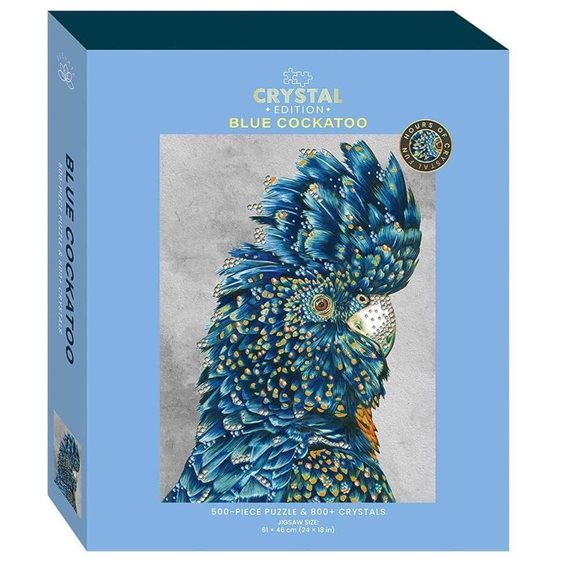 Hinkler Elevate Crystal Edition Jigsaw: Blue Cockatoo 500pcs + 800 Crystals