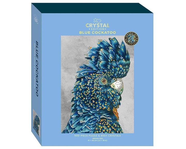 Hinkler Elevate Crystal Edition Jigsaw: Blue Cockatoo 500pcs + 800 Crystals