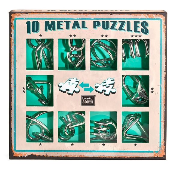 Eureka Puzzles 10 Metal Puzzles - Πράσινο Σετ