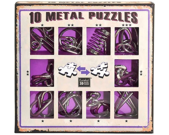 Eureka Puzzles 10 Metal Puzzles - Μωβ Σετ