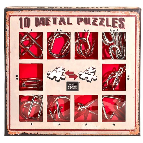 Eureka Puzzles 10 Metal Puzzles - Κόκκινο Σετ