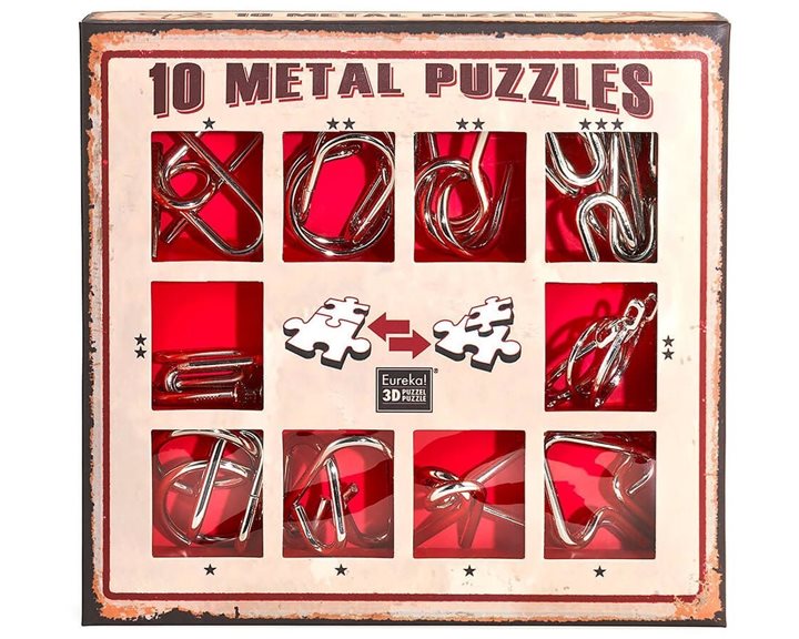 Eureka Puzzles 10 Metal Puzzles - Κόκκινο Σετ