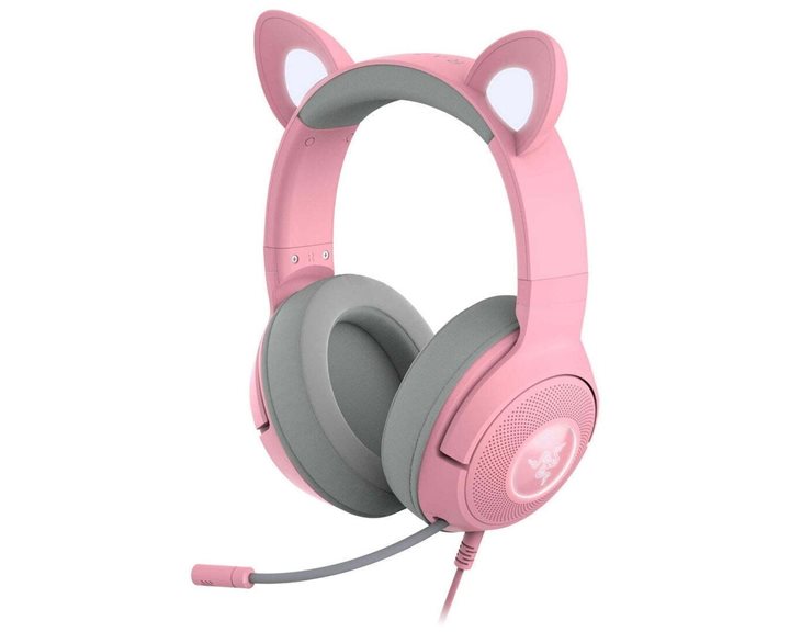 Razer KRAKEN KITTY V2 PRO - Quartz - RGB - USB 7.1 Gaming Headset - Kitty, Bear, Bunny Ears