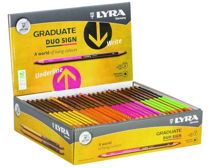 Μολύβι Lyra Graduate Duo Sign Γραφίτη HB Neon Pink + Black