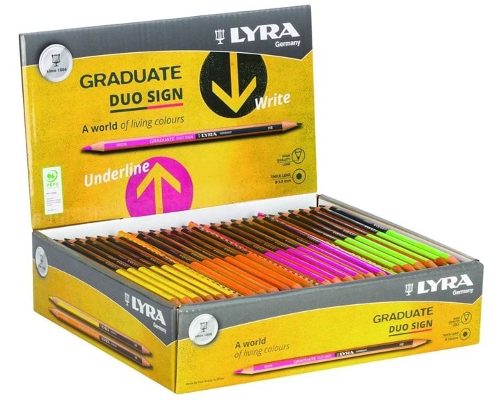 Μολύβι Lyra Graduate Duo Sign Γραφίτη HB Neon Green + Black