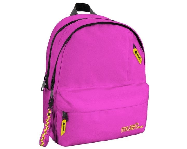 Τσάντα  Πλάτης Must Monochrome Plus Colored Inside 32x19x42cm 2 Κεντρικές θήκες Φούξια