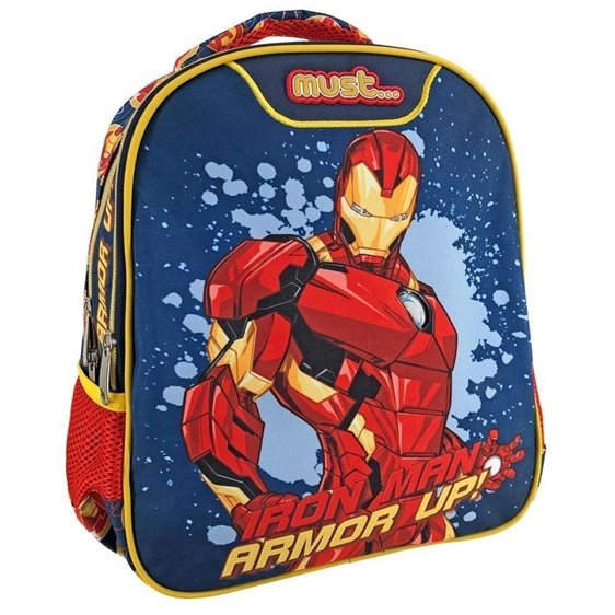 Τσάντα Πλάτης Νηπίου Must 27χ10χ31cm 2 Θήκες Avengers Iron Man Armor Up