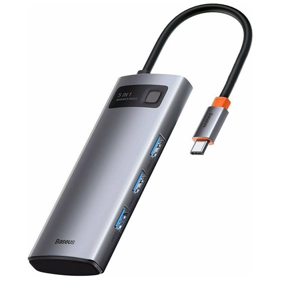 Baseus Metal Gleam USB-C Docking Station με HDMI 4K PD Ασημί (CAHUB-CX0G) (BASCAHUBCX0G)
