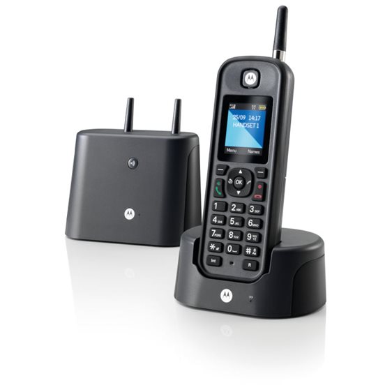 Motorola O201 Black GR (Ελληνικό Μενού) Αδιάβροχο ασύρματο τηλέφωνο με εμβέλεια έως και 1 km O-201 black