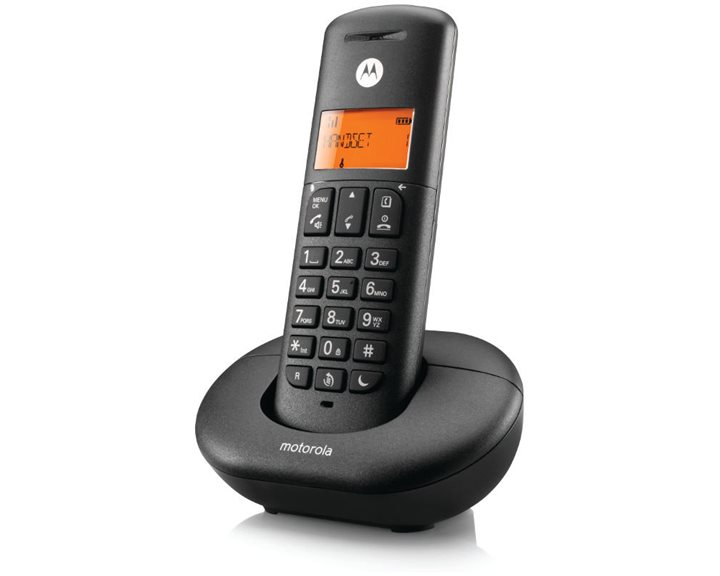 Motorola E201 Black Ασύρματο τηλέφωνο με ανοιχτή ακρόαση, call block και Do Not Disturb E201 BLACK
