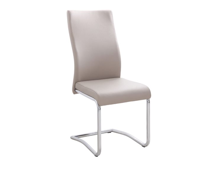 BENSON Καρέκλα Μέταλλο Χρώμιο, PVC Cappuccino ΕΜ931,2
