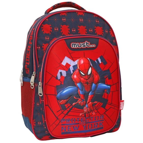 Τσάντα Πλάτης Must 32x18x43cm 3 Θήκες Spiderman Protector of New York