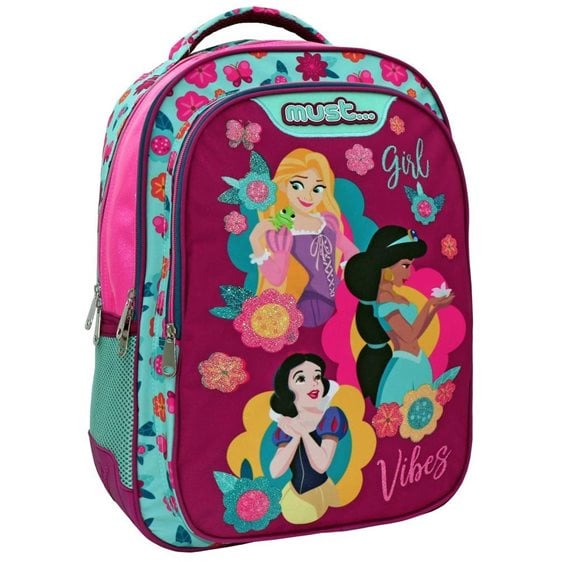 Τσάντα Πλάτης Must 32x18x43cm 3 Θήκες Disney Princess Girl Vibes