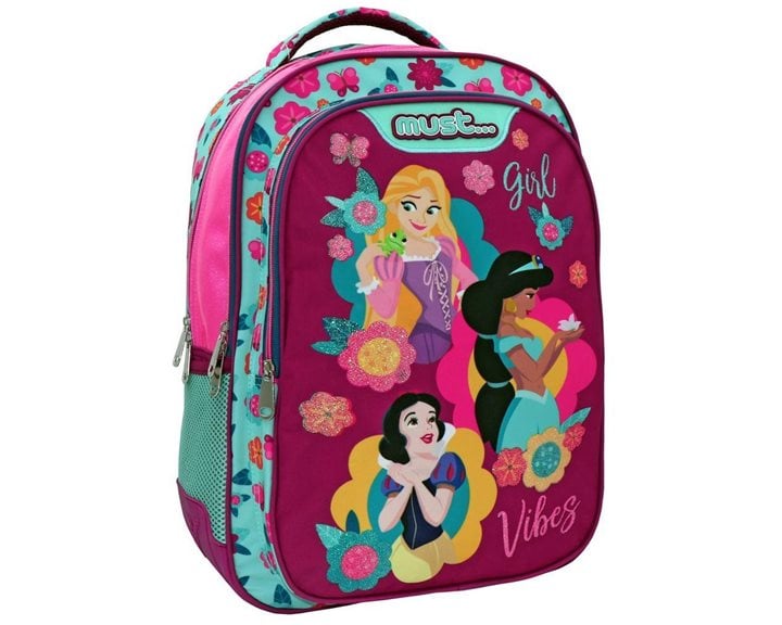 Τσάντα Πλάτης Must 32x18x43cm 3 Θήκες Disney Princess Girl Vibes
