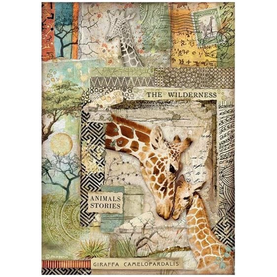 Stamperia Ριζόχαρτο Decoupage A4 Giraffe, Savana