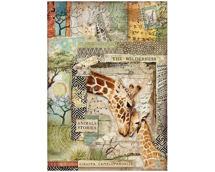 Stamperia Ριζόχαρτο Decoupage A4 Giraffe, Savana
